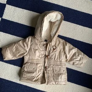 GAP gold jacket lined with faux fur (6-12 months)
